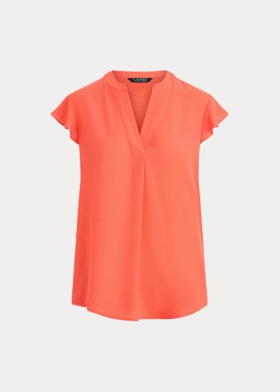 Women's Ralph Lauren Georgette Flutter-Sleeve Tops | 183576LMW